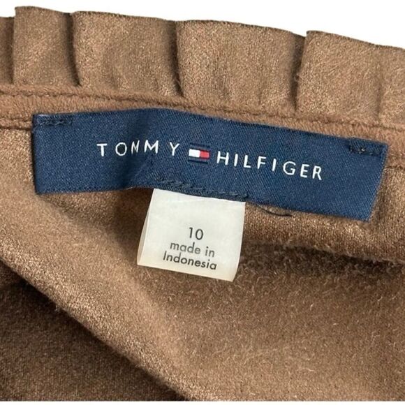 NWT Tommy Hilfiger Brown Faux Suede Fit & Flare Keyhole Tie Dress Womens Size 10 - Picture 4 of 14